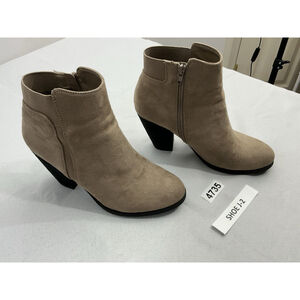 Womans Mix No 6 Acosa Ankle Boots 9 Tan Side Zip Block Heel